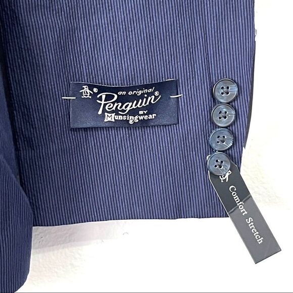 NWT Original Penguin Men’s Medium Blue Striped Sport Coat Size 42L - Picture 10 of 12
